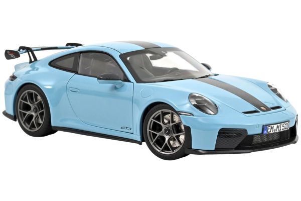 Norev Porsche 911 GT3 mit Weissach-Paket 2025 gulfblau 1:18