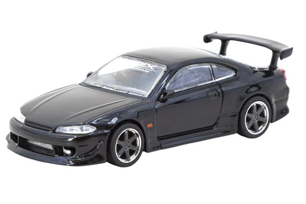 Tarmac VERTEX Nissan Silvia (S15) TONNDERU schwarz Maßstab 1:64 (T64G-023-PRIX)