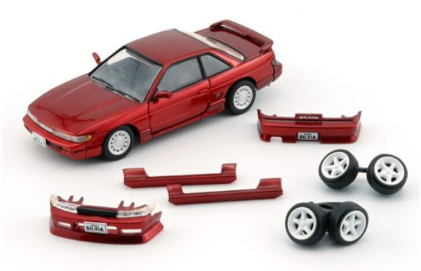 BMC 64B0301 Nissan Silvia S13 rot metallic mit Tuningteilen Maßstab 1:64 Modellauto