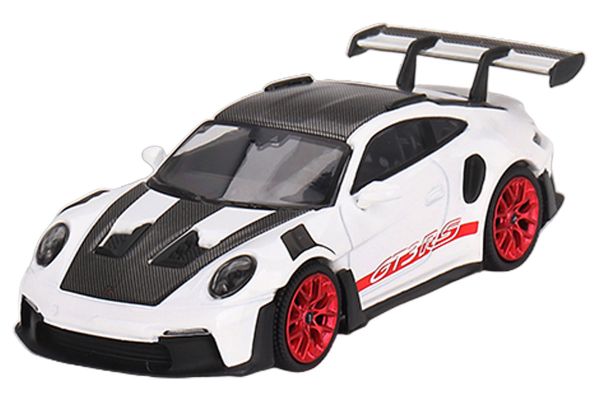 ***TSM-Models 706 Porsche 911 (992) GT3 RS "Weissach Package" weiss/rot (LHD) - MiniGT Maßstab 1:64