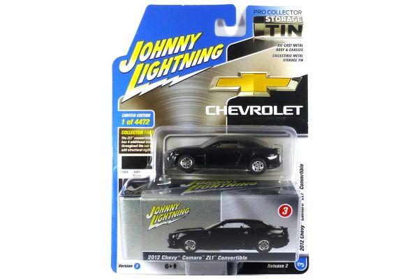 Johnny Lightning JLCT007B-3 Chevrolet Camaro ZL1 Convertible schwarz 2012 - TIN BOX Maßstab 1:64 Mod