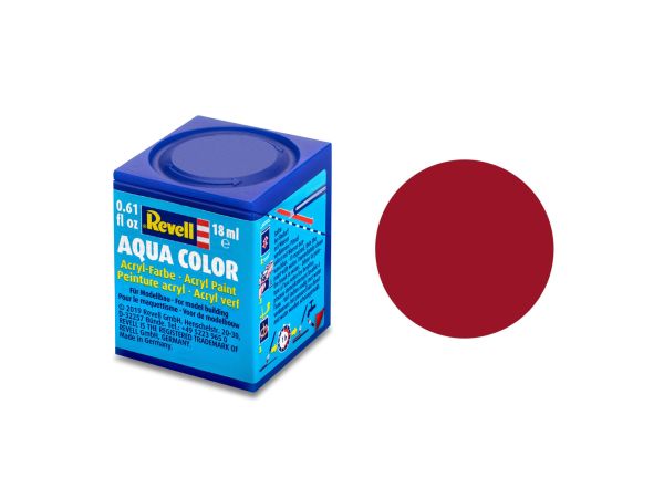 Revell 36136 Aqua Color karminrot, matt RAL 3002 Modellbau-Farbe auf Wasserbasis 18 ml Dose