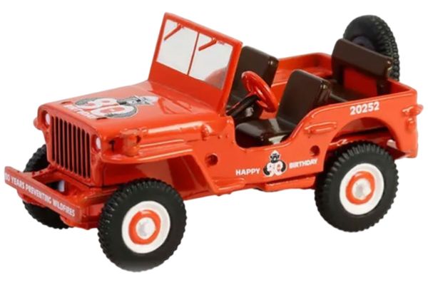 Greenlight 28160-A Willys MB-Smokey Bear orange 1944 - Anniversary 1:64