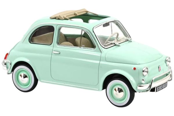 Norev Fiat 500 L hellblau 1968 mit Geschenkband 1:18