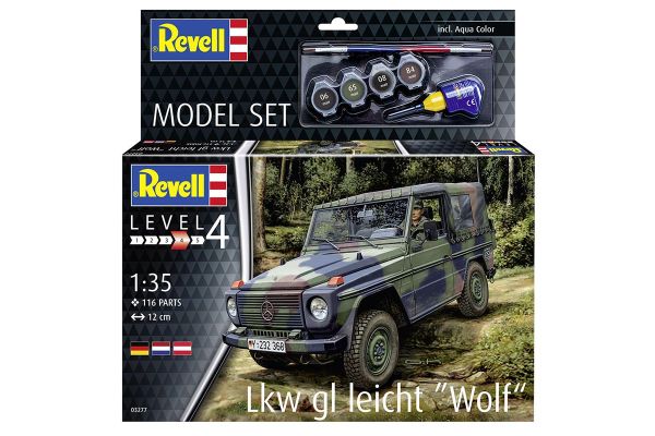 Revell 63277 Mercedes G-Klasse Wolf Bundeswehr Modellbausatz inkl. Farben 116-tlg. 1:35