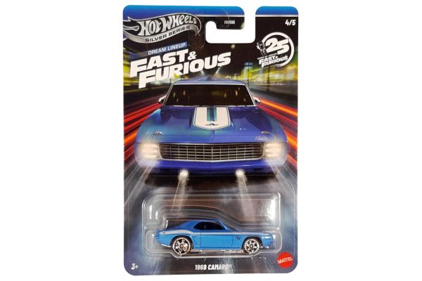 Hot Wheels HNR88-JKX13 Chevrolet Camaro 1969 hellblau metallic - Fast & Furious 4/5