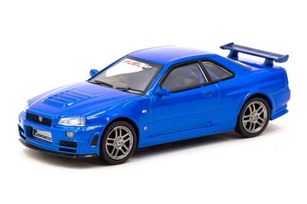Tarmac T64S-014-FF Nismo R34 GT-R Z-tune FuelFest Tokyo 2023 Special Edition blau Maßstab 1:64 Model