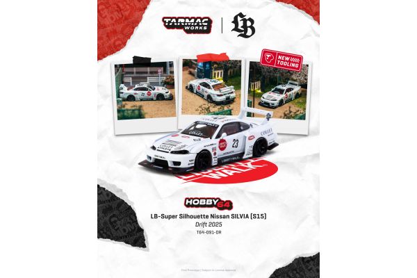 ***PREORDER Tarmac Nissan Silvia (S15) LB-Super Silhouette 2025 weiss