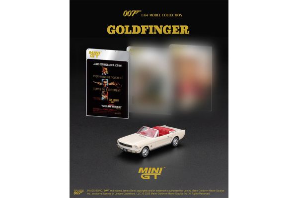 ***PREORDER MiniGT 928 Ford Mustang Cabrio 1964 creme James Bond - Goldfinger