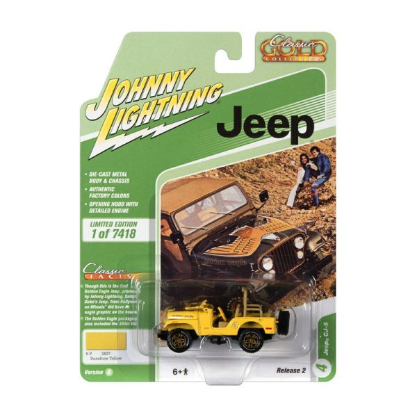 Johnny Lightning JLCG025B-4 Jeep CJ-5 gelb - Classic Gold 2021 R2 Maßstab 1:64 Modellauto