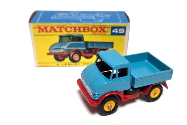 gebraucht! Matchbox No.49 Unimog blau/rot Lesney - neuwertig mit BOX