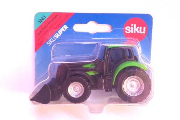 Siku Super 1043 Deutz-Fahr Traktor mit Frontlader grün Maßstab 1:64 Modellauto NOS