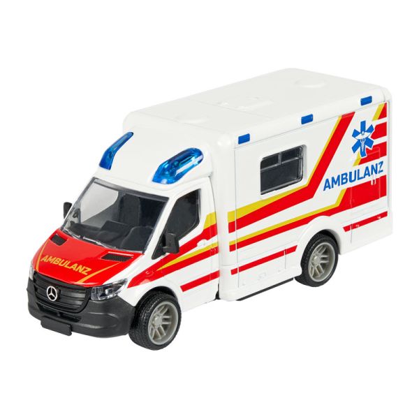 Majorette 213712001 Mercedes Benz Sprinter "Ambulance" weiss/rot Licht+Sound Maßstab ca. 1:50