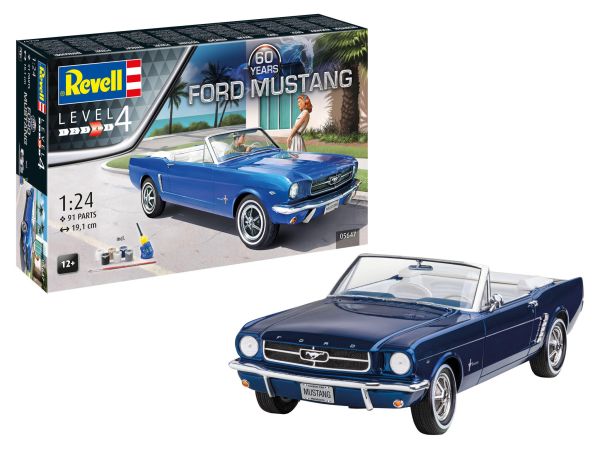 Revell 05647 Ford Mustang 1964 Plastik-Modellbausatz Maßstab 1:24 Level 4 91-tlg incl. Farben