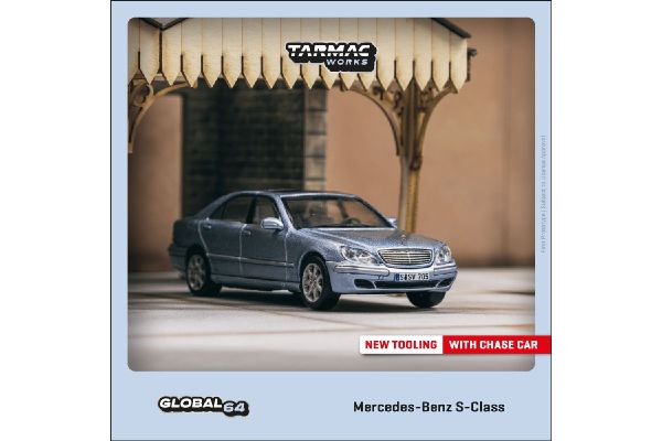***Tarmac T64G-072-BL Mercedes Benz S-Klasse hellblau metallic Maßstab 1:64 Modellauto