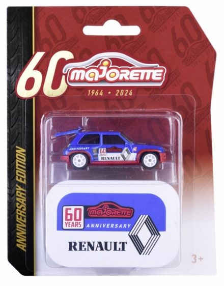 Majorette 212054102 Renault 5 Turbo blau/rot (210B) - Anniversary Tin-Box Maßstab 1:56 Modellauto