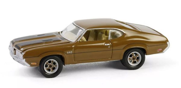 Greenlight 39150-D Oldsmobile 4-4-2 braun 1972 - Vintage Ad Cars 1:64