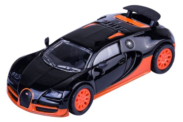 Majorette 8505001018 Bugatti Veyron 16.4 Super Sport schwarz/orange 2005 - The Collection 1:64