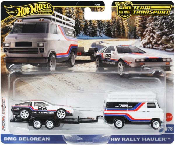 Hot Wheels JBM35 DMC DeLorean & Rally Hauler - Team Transport #78