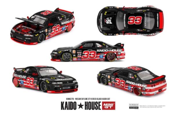 ***PREORDER Kaidohouse Nissan Skyline GT-R (R33) Black Kaido Cat 1995 schwarz/rot