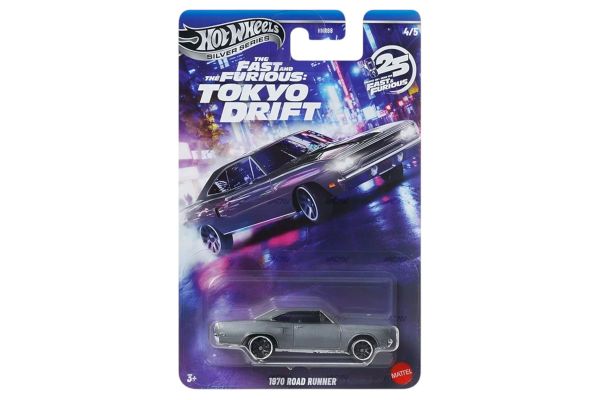 Hot Wheels HNR88-JKX08 Plymouth Road Runner 1970 silber - Fast & Furious 4/5