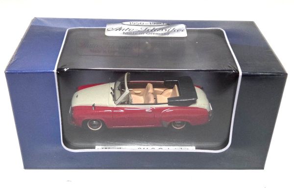 NOS! Atlas 7129111 Wartburg 311-2 Cabriolet rot/hellgrau 1:43