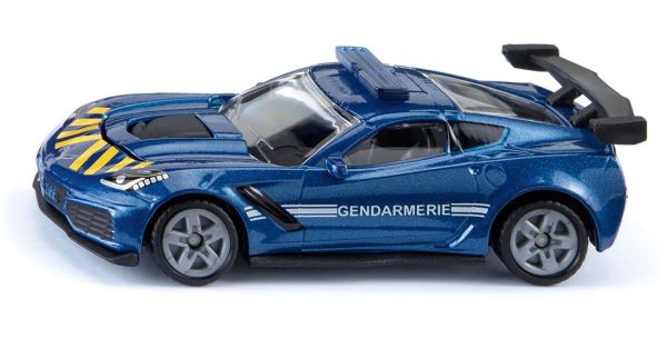 Siku 1525 Chevrolet Corvette ZR1 "Gendarmerie" Police France blau Maßstab ca. 1:56 Modellauto