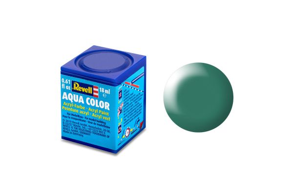 Revell 36365 Aqua Color patinagrün, seidenmatt Modellbau-Farbe auf Wasserbasis 18 ml Dose