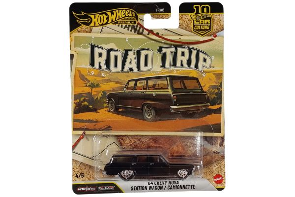 Hot Wheels FPY86-JKF39 Chevrolet Nova Station Wagon 1964 schwarz - Road Trip 4/5