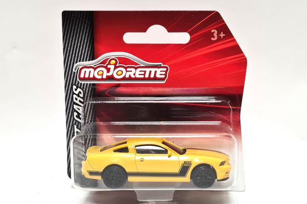 Majorette 212053051 Ford Mustang BOSS gelb metallic (204A) - Street Cars Maßstab 1:61 Modellauto