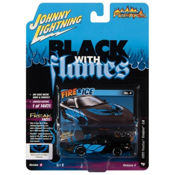 Johnny Lightning JLSF022B-4 Pontiac Firebird T/A schwarz/blau 1993 - Black with Flames Maßstab 1:64