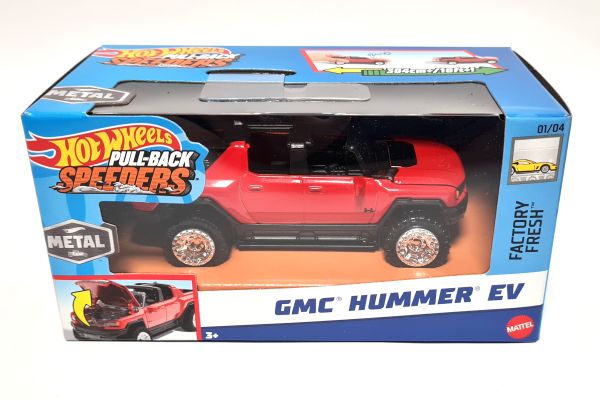 Hot Wheels HPR70 GMC Hummer EV rot Pull-Back Speeders Maßstab 1:43