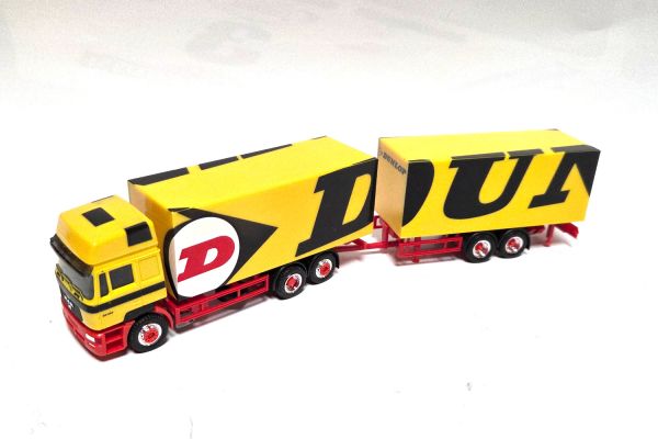 NOS! Herpa MAN 26-464 Dunlop Collection 1/99B Hängerzug gelb/schwarz 1:87