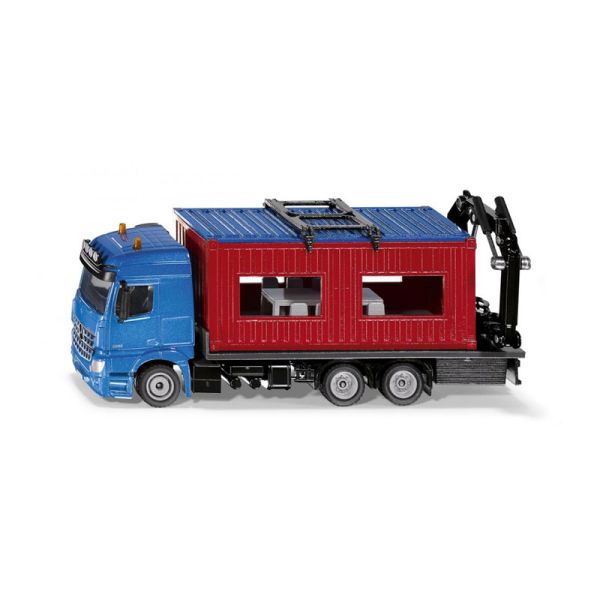 Siku 3556 Mercedes Arocs LKW mit Baucontainer blau/rot Maßstab 1:50 Modellauto