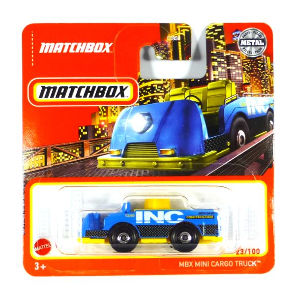 Matchbox HFR68 MBX Mini Cargo Truck blau/gelb 23/100 Maßstab ca. 1:64 Modellauto 2022-2
