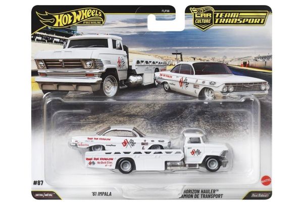 Hot Wheels JHX88 Chevrolet Impala 1961 + Horizon Hauler weiss - Team Transport #87