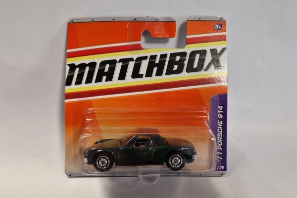 NOS! Matchbox T1560 Porsche 914 dunkelgrün 1971 Maßstab 1:60 Modellauto Blister