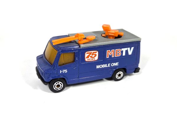 gebraucht! Matchbox Mercedes TV News Truck MBTV blau 1989 Maßstab 1:73 - ganz leicht bespielt