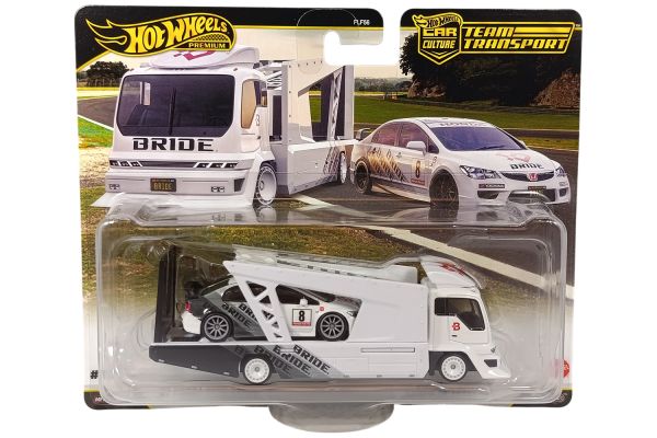 Hot Wheels JHX94 Honda Civic Type-R FD2 2007 weiss/grau + Kousoku Hauler weiss - Team Transport #93