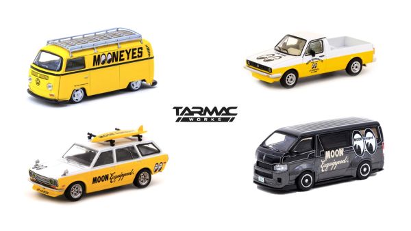 Tarmac Works "Mooneyes Bundle" 4 Modellautos im Paket Maßstab 1:64