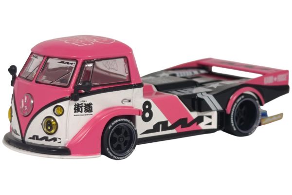 Kaidohouse 245 VW T1 Pickup Kaido Rad Van V1 rosa/weiss 1:64