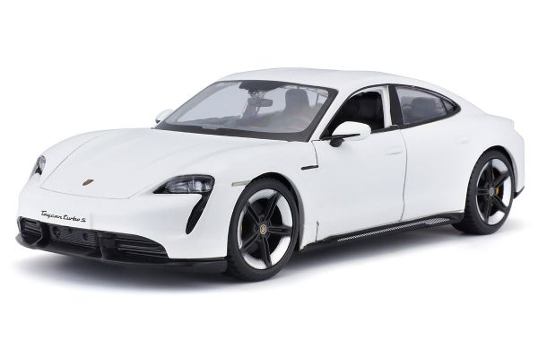 Bburago 21098 Porsche Taycan Turbo S weiss Maßstab 1:24