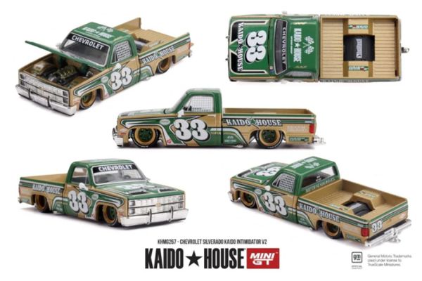 ***PREORDER Kaidohouse Chevrolet Silverado Kaido Intimidator V2 1980 grün/gold