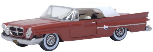Oxford 87CC61004 Chrysler 300 Cabriolet (geschlossen) dunkelrot metallic 1961 Maßstab 1:87 Modellaut