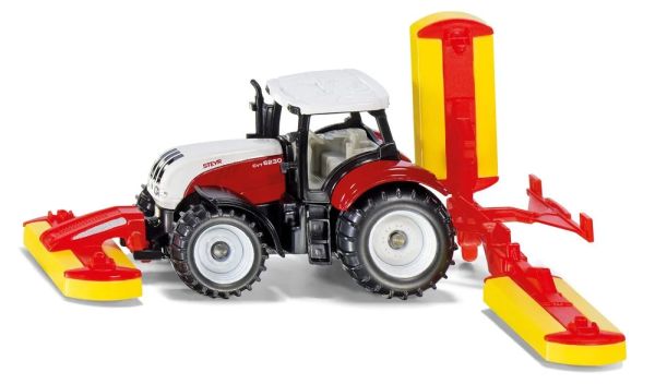 Siku 1672 Traktor Steyr mit Pöttinger Mähwerkskombination rot (Blister)