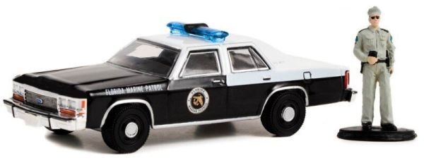 Greenlight 97140-D Ford LTD Crown Victoria with Police Officer schwarz/weiss 1990 - The Hobby Shop 1
