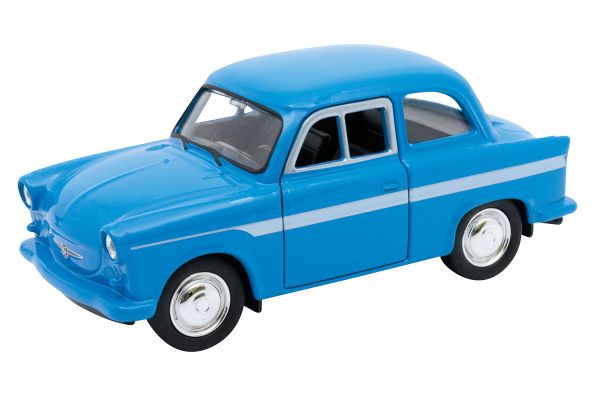 Nex Trabant P50 blau mit Rückzugmotor 1:38
