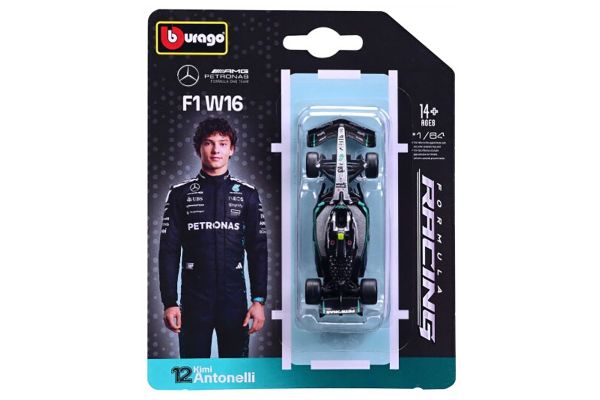 Bburago Mercedes Benz AMG W16 #12 Andrea Kimi Antonelli 2025 silber 1:64