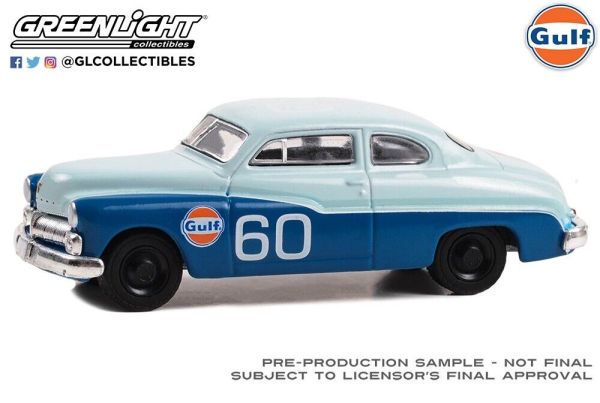 Greenlight 41145-B Mercury Eight Coupe blau 1950 - Gulf Oil 2 Maßstab 1:64 Modellauto