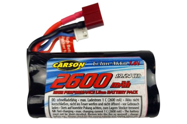 Carson Li-Ion Akku 7,4V/2600mAh LiIon Akku XS-Line XHP/T-Pl RC Fahrzeug